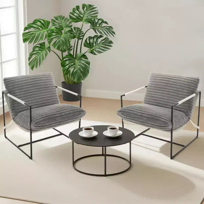 COZONY 31 Modern Accent Chair, Linen Upholstery, High-Density Foam, Sturdy Metal Frame, Easy Assembly, Living Room, Bedroom, Home Office