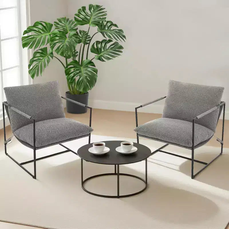 COZONY 31 Modern Accent Chair, Linen Upholstery, High-Density Foam, Sturdy Metal Frame, Easy Assembly, Living Room, Bedroom, Home Office