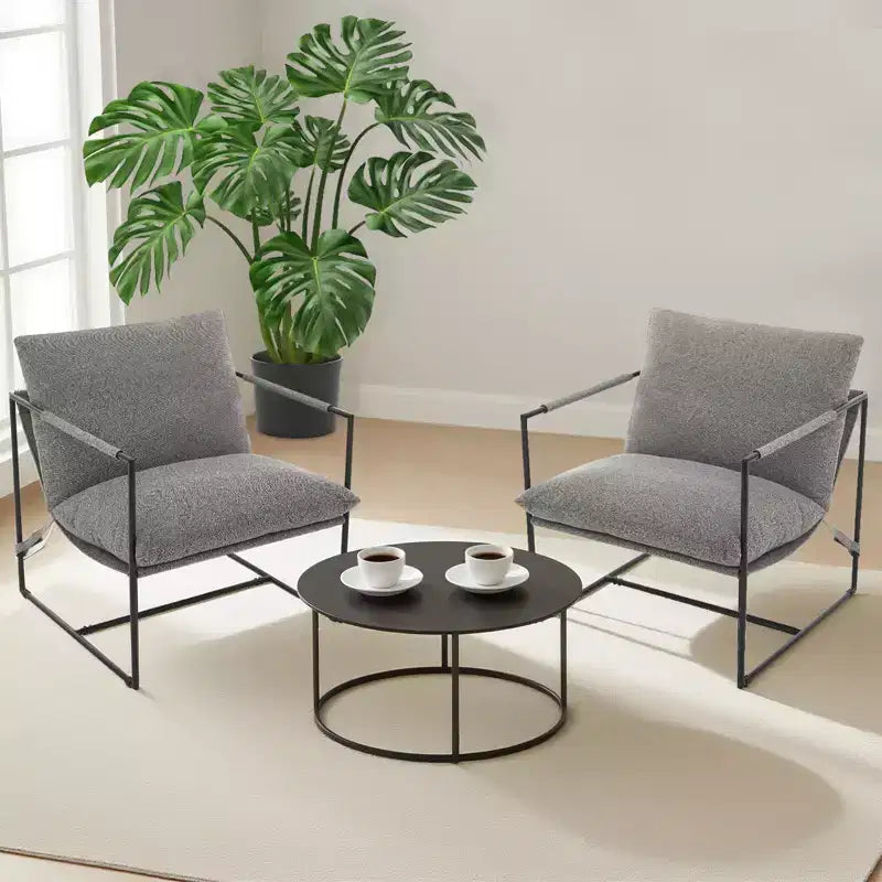 COZONY 31 Modern Accent Chair, Linen Upholstery, High-Density Foam, Sturdy Metal Frame, Easy Assembly, Living Room, Bedroom, Home Office