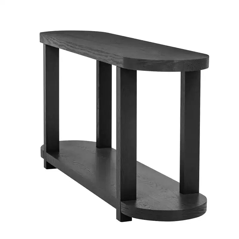 Wood Narrow Console Table with Storage, Minimalist Entryway Table with Streamlined Desktop Design for Hallway and Entryway