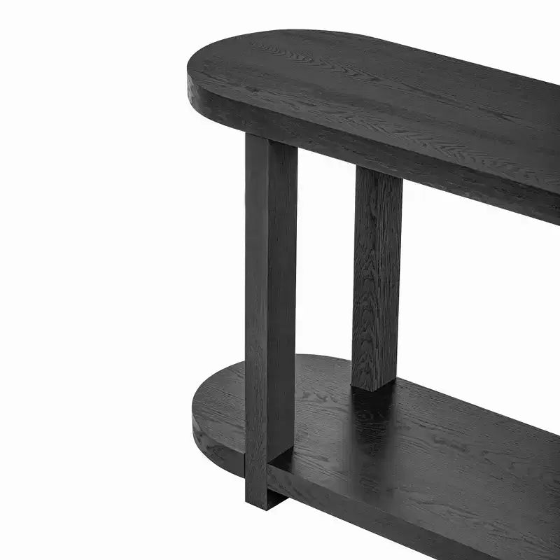 Wood Narrow Console Table with Storage, Minimalist Entryway Table with Streamlined Desktop Design for Hallway and Entryway