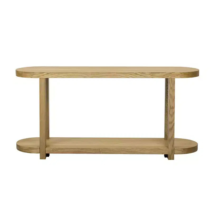 Wood Narrow Console Table with Storage, Minimalist Entryway Table with Streamlined Desktop Design for Hallway and Entryway