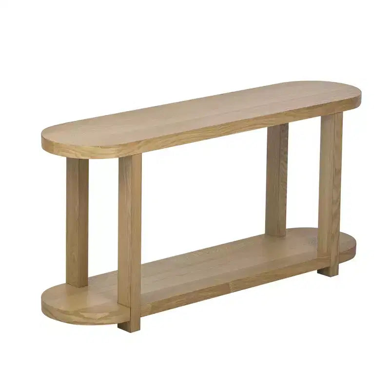 Wood Narrow Console Table with Storage, Minimalist Entryway Table with Streamlined Desktop Design for Hallway and Entryway