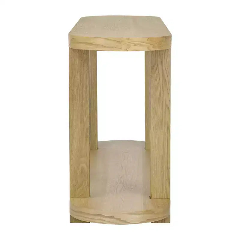 Wood Narrow Console Table with Storage, Minimalist Entryway Table with Streamlined Desktop Design for Hallway and Entryway