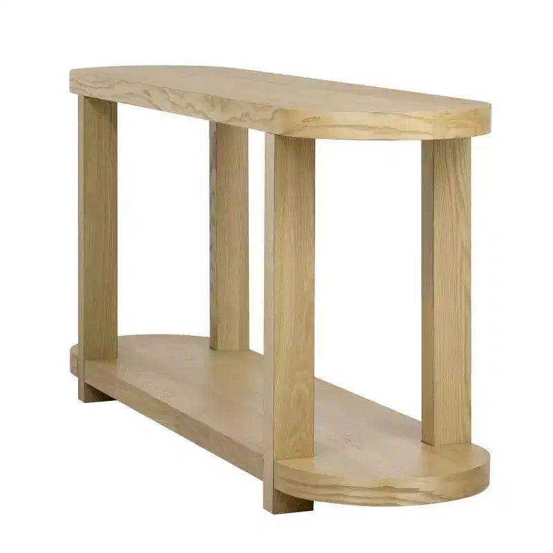 Wood Narrow Console Table with Storage, Minimalist Entryway Table with Streamlined Desktop Design for Hallway and Entryway