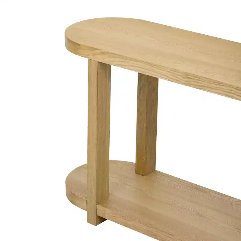 Wood Narrow Console Table with Storage, Minimalist Entryway Table with Streamlined Desktop Design for Hallway and Entryway