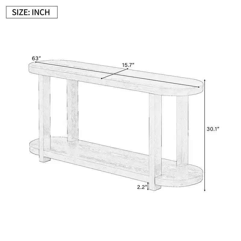 Wood Narrow Console Table with Storage, Minimalist Entryway Table with Streamlined Desktop Design for Hallway and Entryway