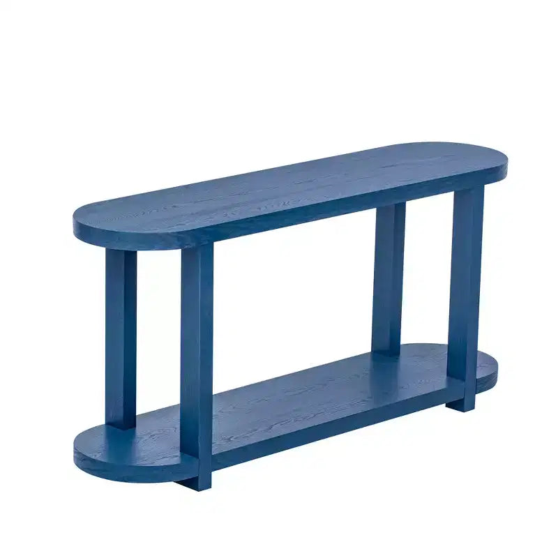 Wood Narrow Console Table with Storage, Minimalist Entryway Table with Streamlined Desktop Design for Hallway and Entryway