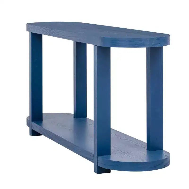 Wood Narrow Console Table with Storage, Minimalist Entryway Table with Streamlined Desktop Design for Hallway and Entryway