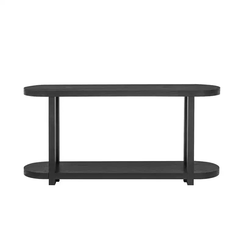 Wood Narrow Console Table with Storage, Minimalist Entryway Table with Streamlined Desktop Design for Hallway and Entryway