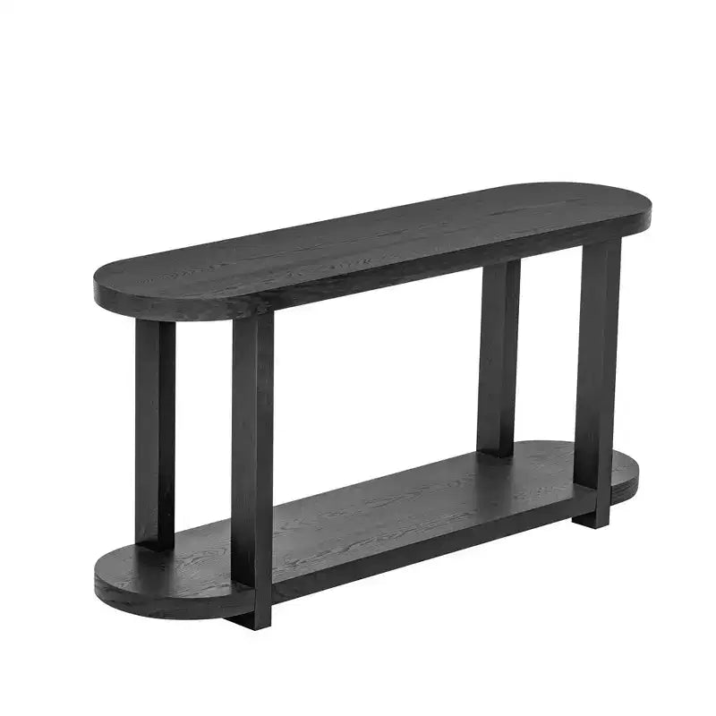 Wood Narrow Console Table with Storage, Minimalist Entryway Table with Streamlined Desktop Design for Hallway and Entryway