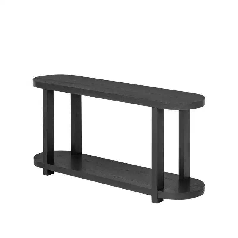 Wood Narrow Console Table with Storage, Minimalist Entryway Table with Streamlined Desktop Design for Hallway and Entryway