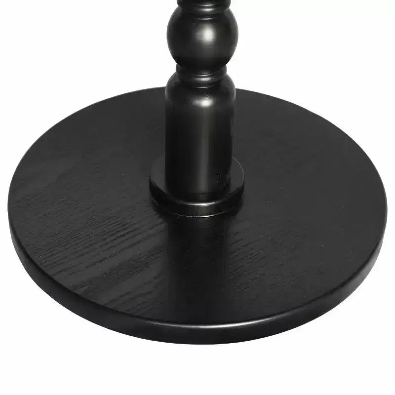 Homy Casa 23 Round Accent Table with Turned Pedestal Base, MDF Top, Living Room or Bedroom Side Table, Black
