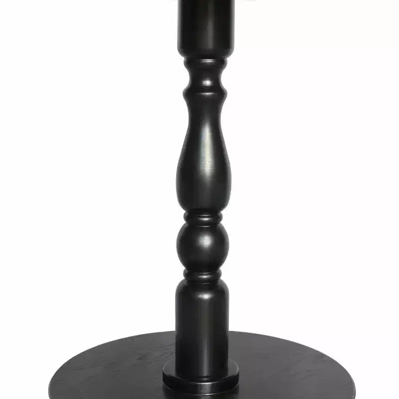 Homy Casa 23 Round Accent Table with Turned Pedestal Base, MDF Top, Living Room or Bedroom Side Table, Black
