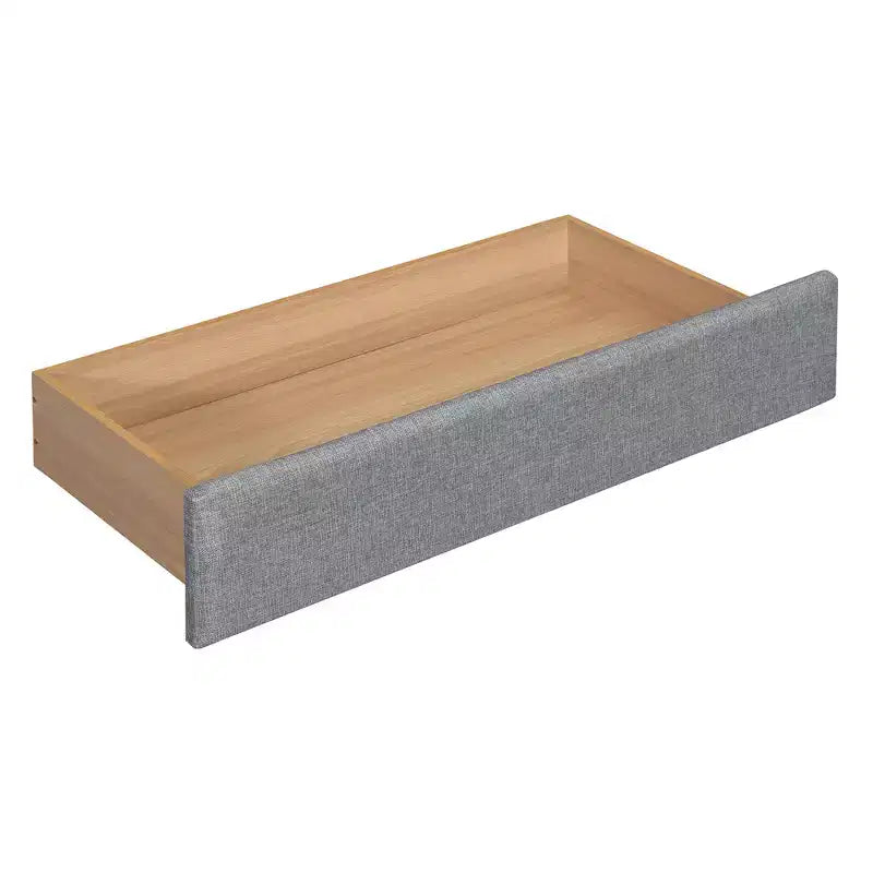 Queen Size Upholstered Platform Bed with Reading Lights and Shelves, Linen Queen Wooden Bed Frame with Storage Drawers and Shelves