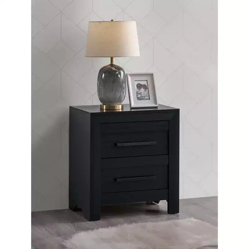 Passion Furniture Rustica 2-Drawer 24 in. W Nightstand