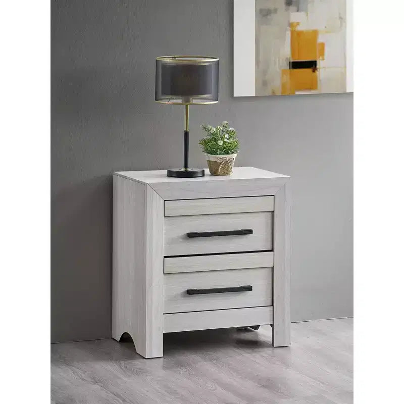 Passion Furniture Rustica 2-Drawer 24 in. W Nightstand