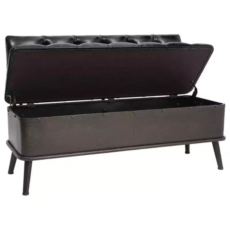 vidaXL Storage Bench Cream Engineered wood 43.3 inches Storage Bench