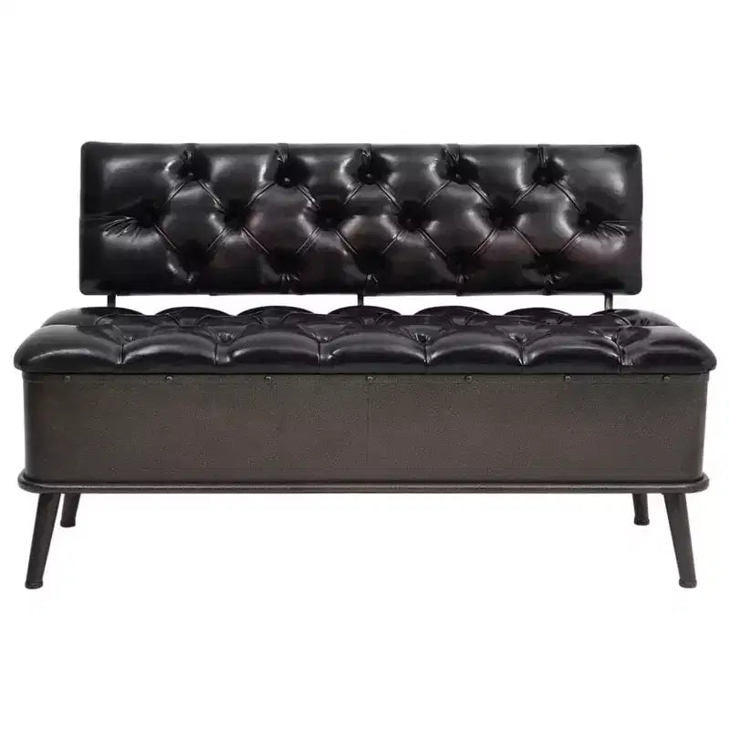 vidaXL Storage Bench Cream Engineered wood 43.3 inches Storage Bench