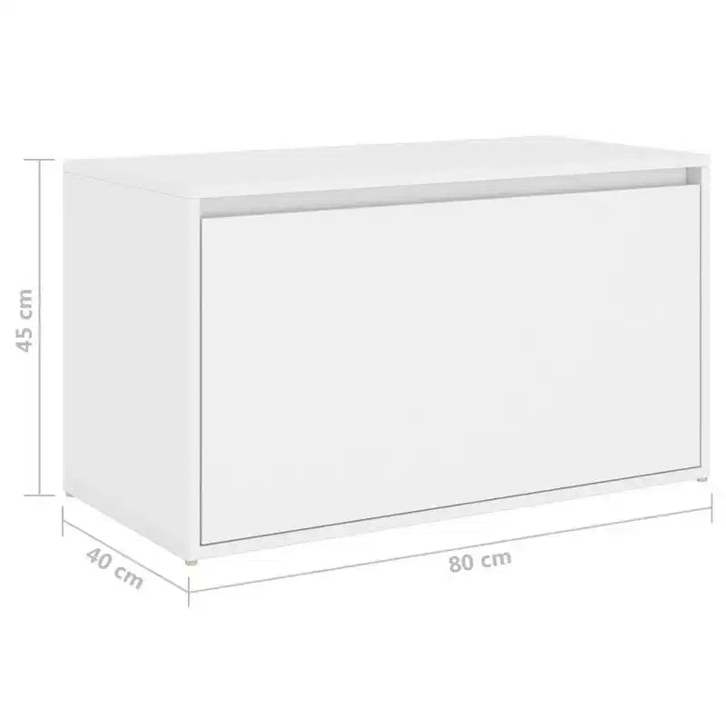 vidaXL Bench White Engineered Wood 31.5x15.7x17.7 in Bench Rectangular