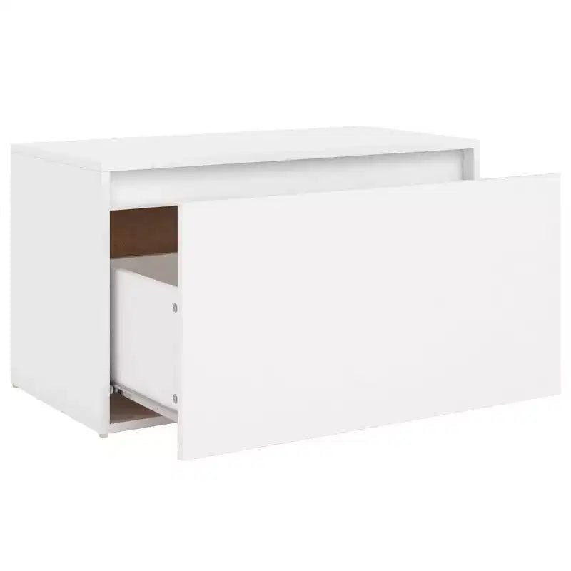 vidaXL Bench White Engineered Wood 31.5x15.7x17.7 in Bench Rectangular