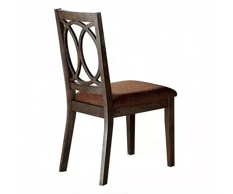 Set of 2 19" Jameson Dining Chairs Brown Fabric/Espresso - Acme Furniture: Upholstered, Traditional Design, Wood Frame