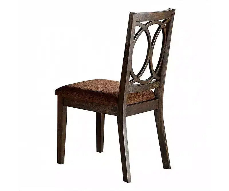 Set of 2 19" Jameson Dining Chairs Brown Fabric/Espresso - Acme Furniture: Upholstered, Traditional Design, Wood Frame