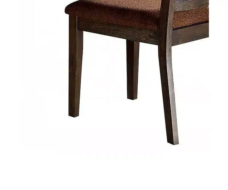 Set of 2 19" Jameson Dining Chairs Brown Fabric/Espresso - Acme Furniture: Upholstered, Traditional Design, Wood Frame