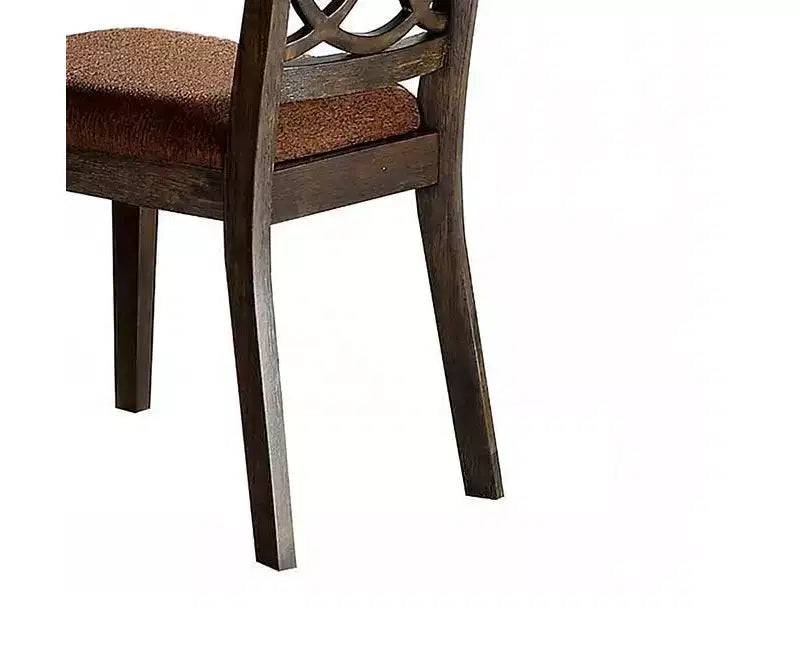 Set of 2 19" Jameson Dining Chairs Brown Fabric/Espresso - Acme Furniture: Upholstered, Traditional Design, Wood Frame