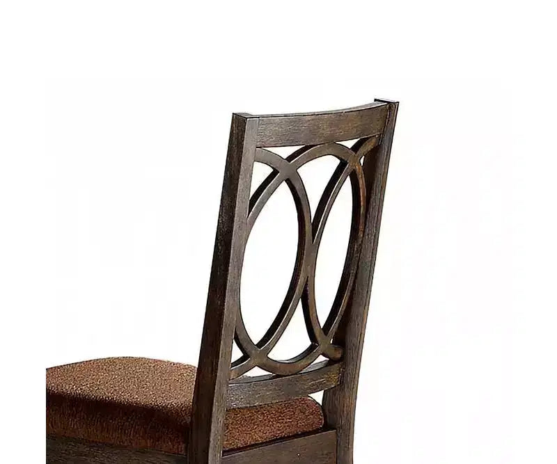 Set of 2 19" Jameson Dining Chairs Brown Fabric/Espresso - Acme Furniture: Upholstered, Traditional Design, Wood Frame