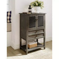 Elmhurst Cabinet Dark Gray - Finch: Traditional Style, Bronze Hardware, Wood Frame, 2 Doors, 2 Drawers