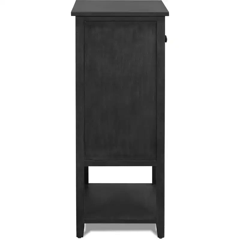 Elmhurst Cabinet Dark Gray - Finch: Traditional Style, Bronze Hardware, Wood Frame, 2 Doors, 2 Drawers
