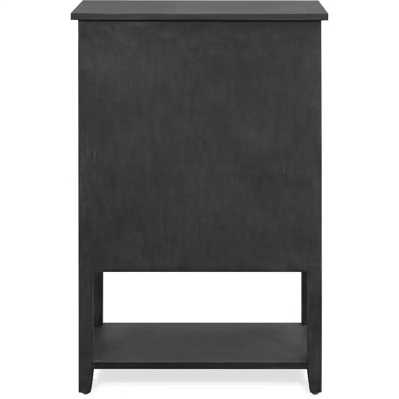 Elmhurst Cabinet Dark Gray - Finch: Traditional Style, Bronze Hardware, Wood Frame, 2 Doors, 2 Drawers