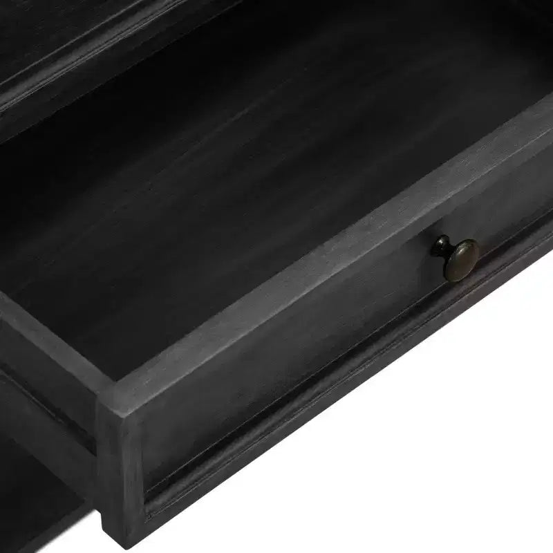 Elmhurst Cabinet Dark Gray - Finch: Traditional Style, Bronze Hardware, Wood Frame, 2 Doors, 2 Drawers