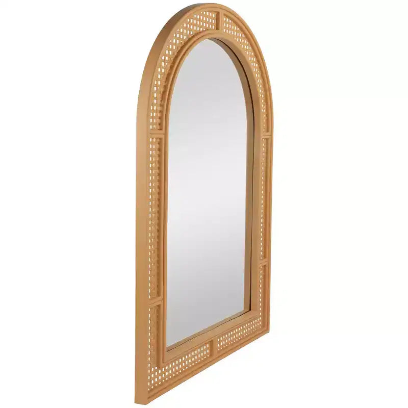 Northlight 36 Arched Lattice Weaved Decorative Wall Mirror