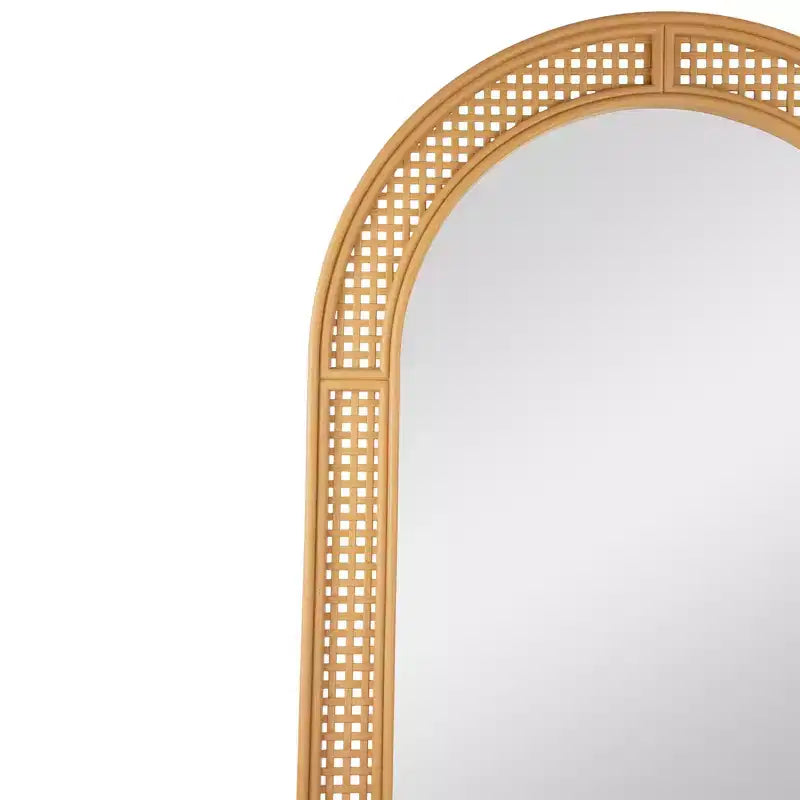 Northlight 36 Arched Lattice Weaved Decorative Wall Mirror
