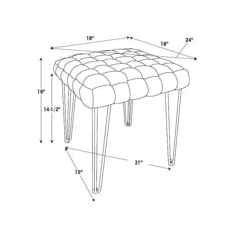 Kylie Square Ottoman Stool - Linon