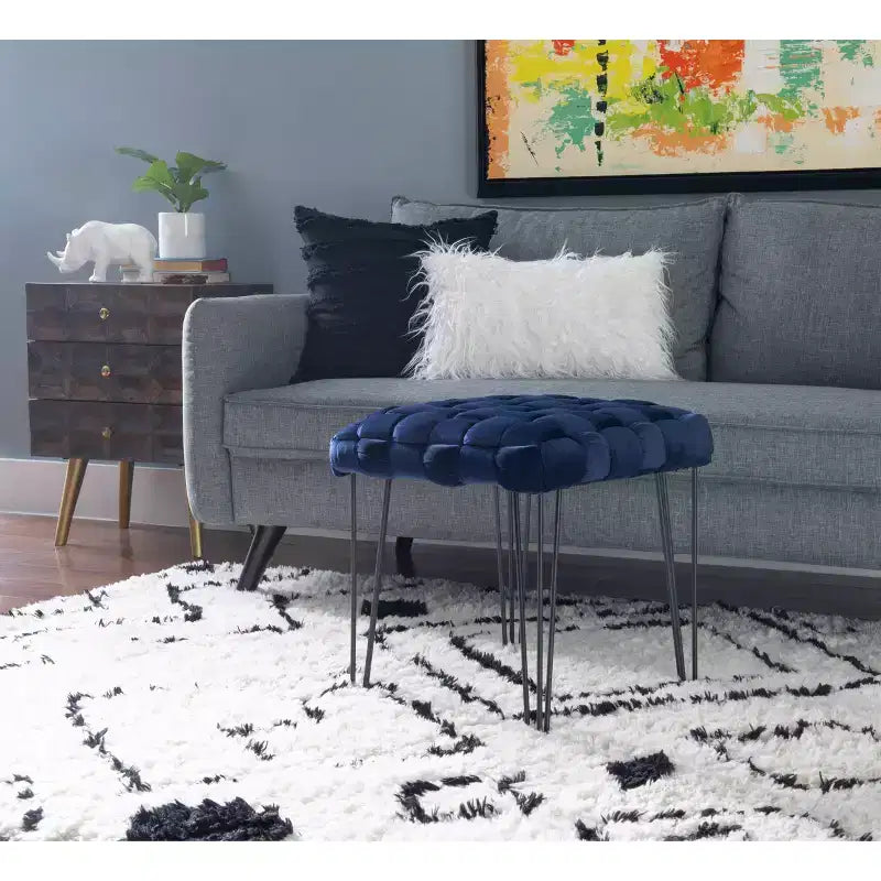 Kylie Square Ottoman Stool - Linon