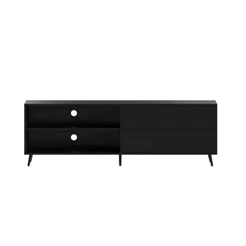Flash Furniture Nelson 65 Mid Century Modern TV Stand for up to 60 TV's with Adjustable Shelf and Storage Drawers